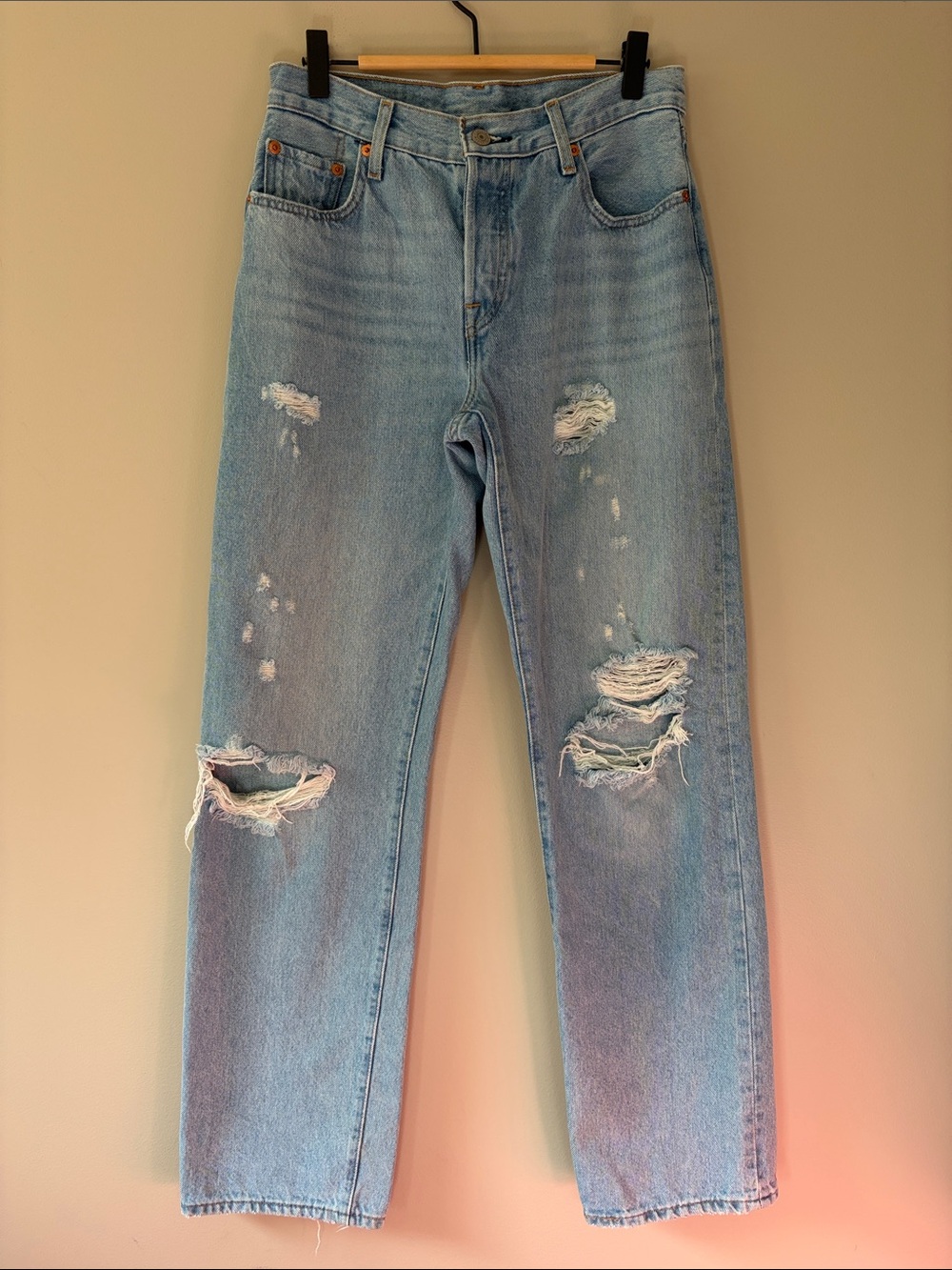 Levi’s 501 ‘90s Straight Leg Button Fly Jeans Size W25 L32 Blue Denim